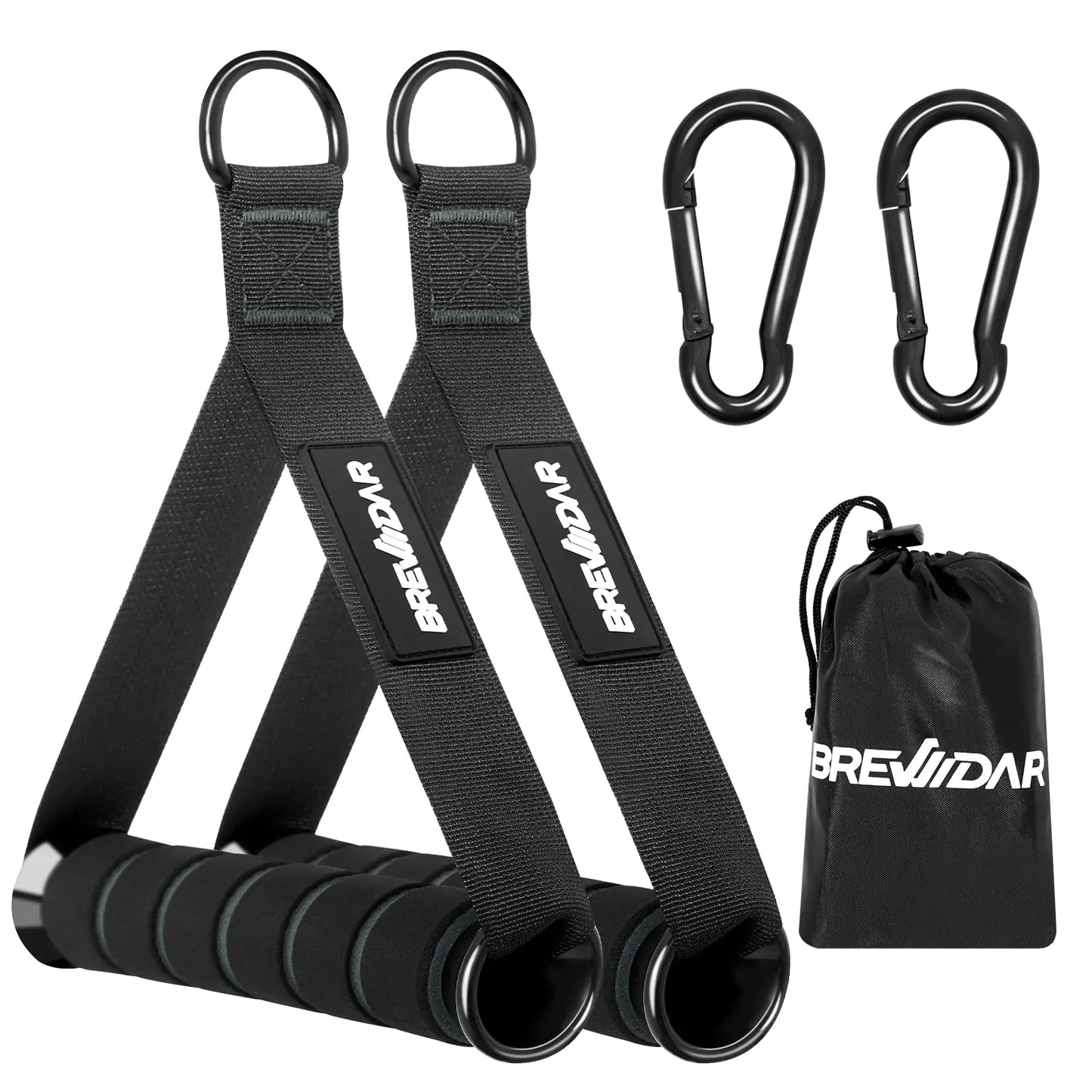 Exercise Handles Gym Handles for Cable Chest Fly Resistance Bands Pull up Home Gym Fitness Handles Gym Attachments for Cable Machine BREWIDAR D Foam Handles with Gourd Hooks (Pair)