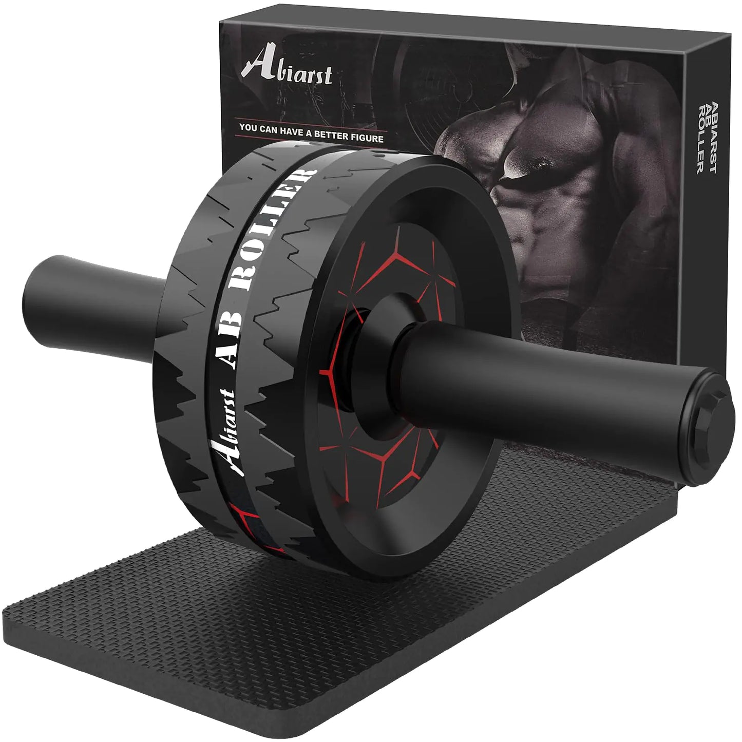 Abiarst Ab Roller Wheel Abs Workout Equipment for Abdominal & Core Strength Training Home Gym Exercise Wheels for Men Women with Knee Pad Accessories