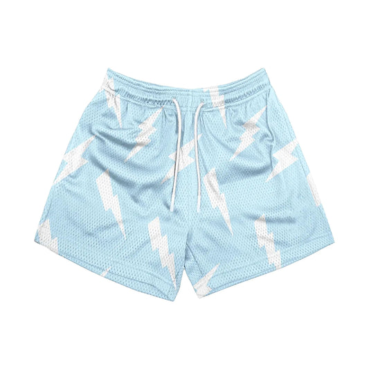 DIOTSR Men's Street Cool Graphic Shorts - Light Blue & Stars