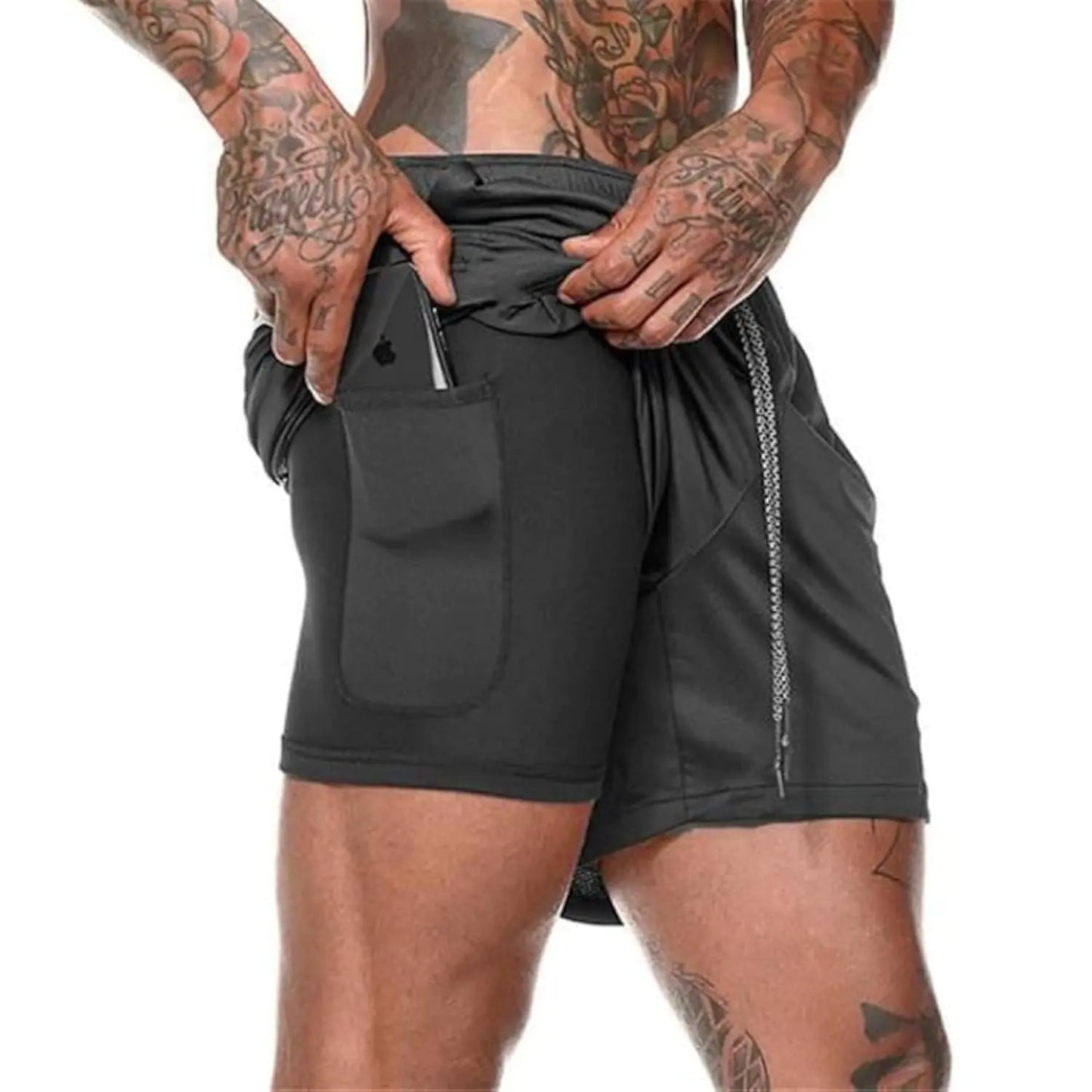 Men's 2-in-1 Running & Gym Shorts with Zip Pocket