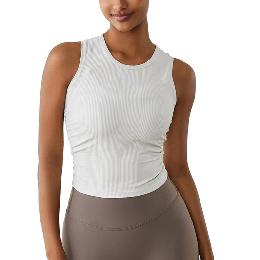 AltiLand Ribbed High Neck Fitness Crop Top