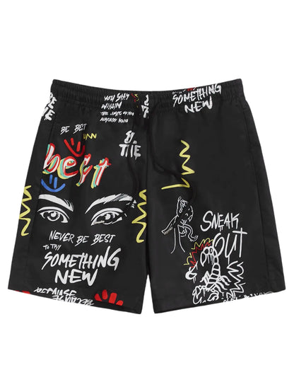WDIRARA Men's Colorblock Graphic Active Shorts with Pockets XXL