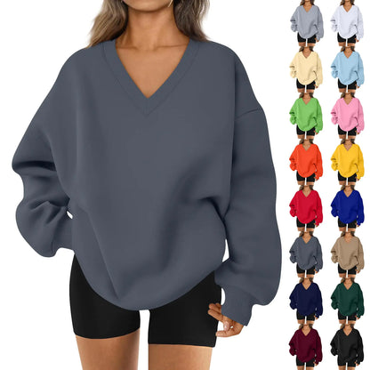 V-Neck Fleece Pullover for Women