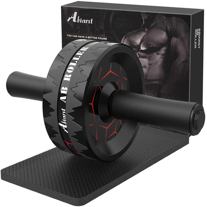 Abiarst Ab Roller Wheel Abs Workout Equipment for Abdominal & Core Strength Training Home Gym Exercise Wheels for Men Women with Knee Pad Accessories
