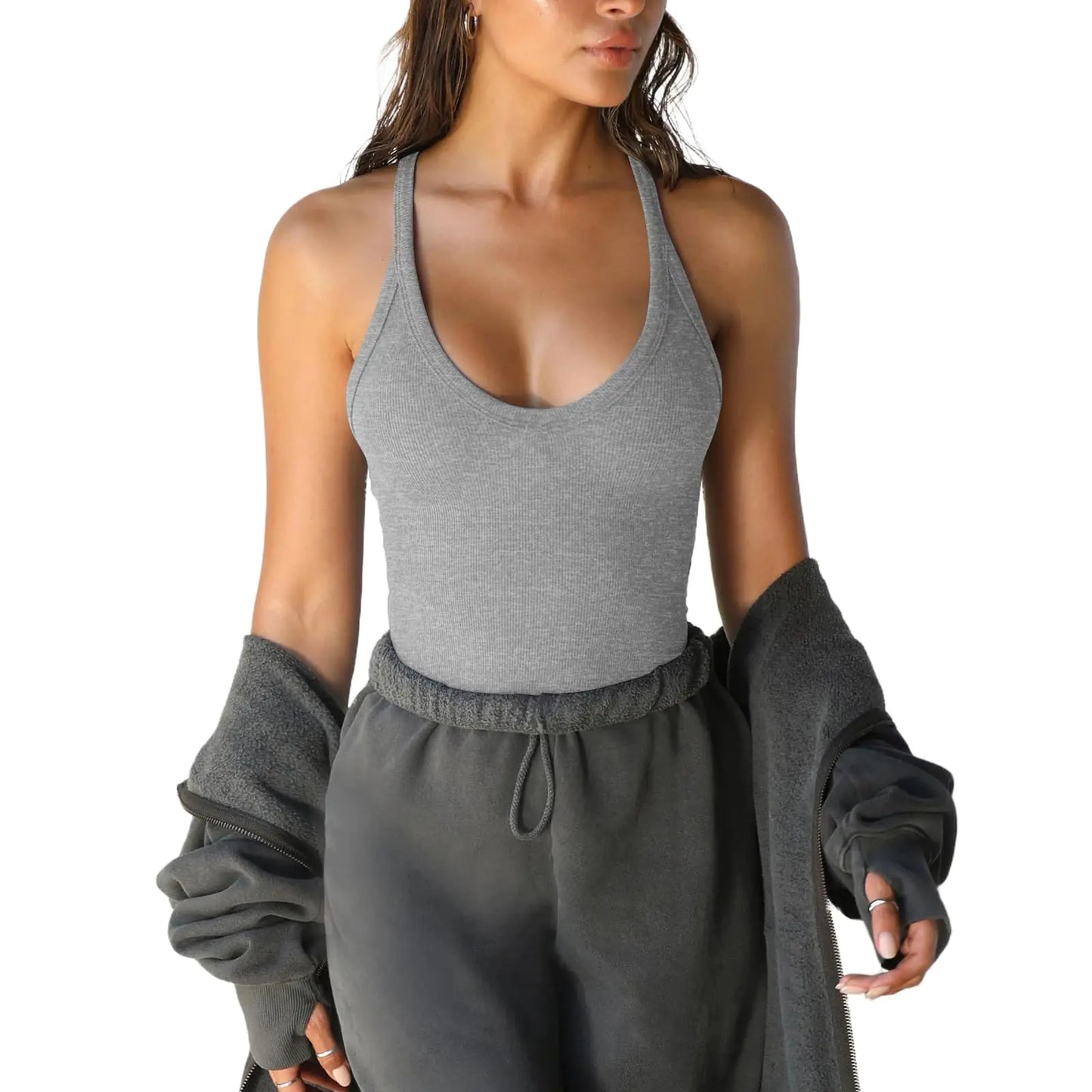 Women's Ribbed Racerback Yoga Tanks