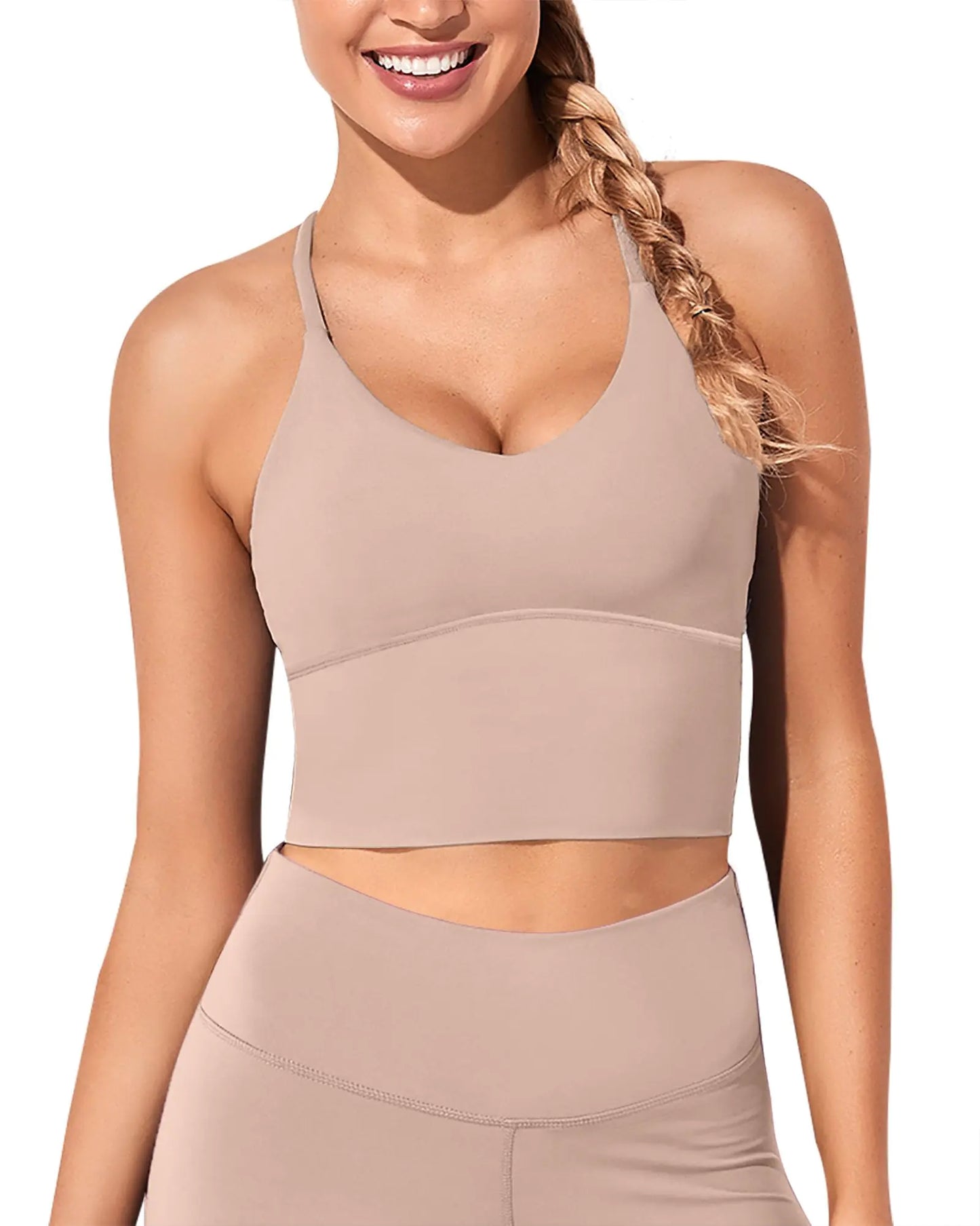 XUNYU Strappy Longline Sports Bra