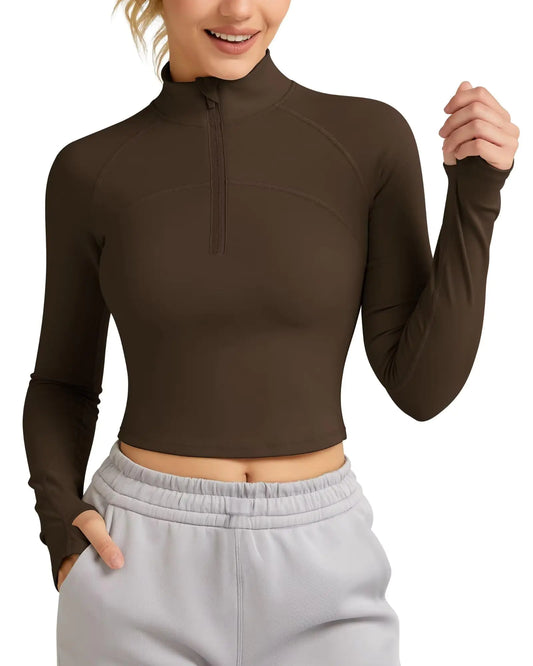 QUEENIEKE Slim Fit Zip-Up Athletic Top
