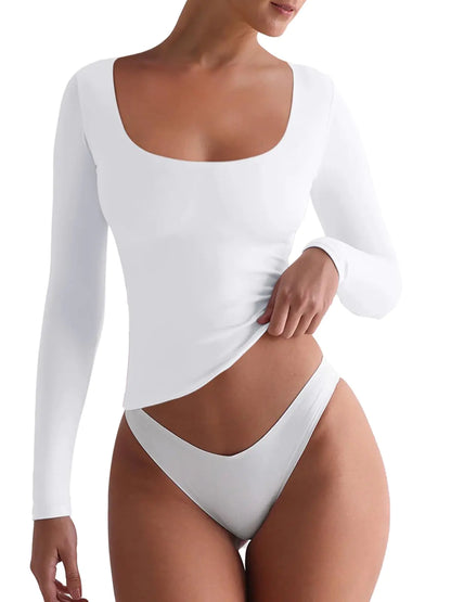 REORIA Chic Square Neck Blouse X-Large