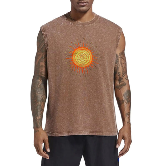 Fkatuzi Mens Acid Wash Graphic Tanks