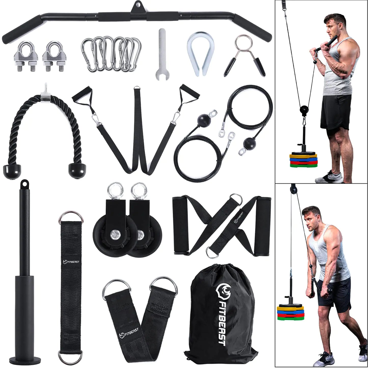 FitBeast Home Gym Cable Pulley System